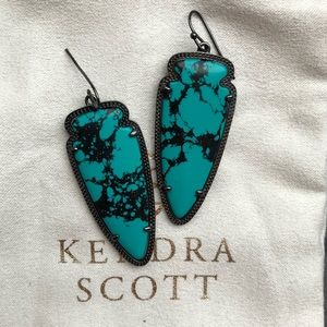Kendra Scott Skylar Turquoise & Gunmetal Earrings
